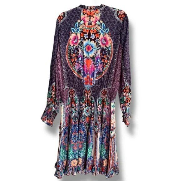 JOHNNY WAS Saba Long-Sleeve Abstract-Print Dress Coverup Size Large - Picture 11 of 15